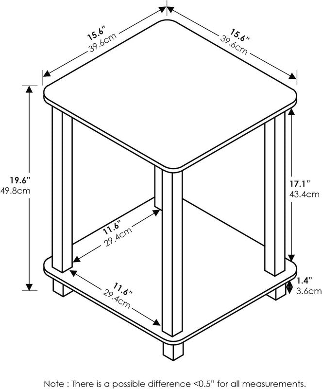 SIMPLISTIC Side Table Set of 2, 2-Tier End Table, Nightstand, Night Stand, Bedsi7