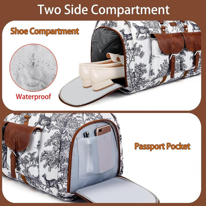 Garment Duffel Bag Travel Convertible Carry On Weekender w/ Shoe Pouch 3Pc Set3