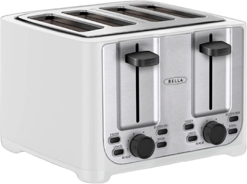 4 Slice Toaster, Wide Slots, Reheat/Defrost, Crumb Tray, Auto Shut-Off, White8