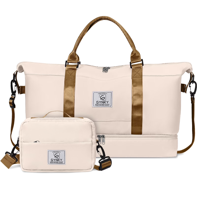 Travel Duffle Bag Set 2 Pack Weekender Bags for Women with Shoe Compartment Carr10