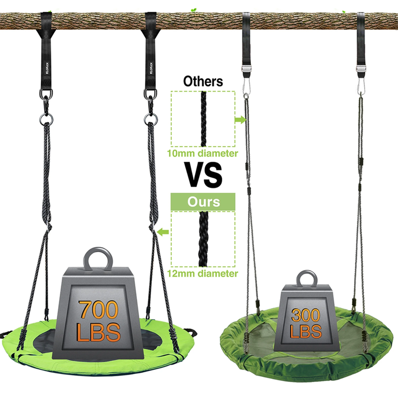 700Lb Saucer Tree Swing for Kids Adults 40" Waterproof Frame Includes 2 Tree Han4