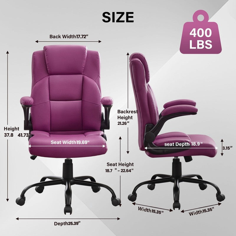 Leather Office Chair, Big and Tall Office Chair 400LBS Wide Seat Ergonomic Compu1