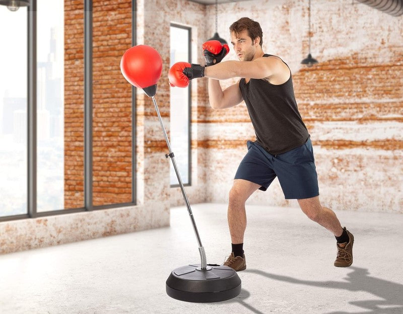 Techtools Adjustable Punching Bag w Stand Speed Bag for Teens & Adults6