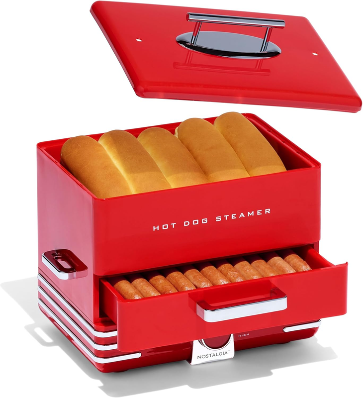 Extra Large Hot Dog Steamer 20 Dogs 6 Buns Sausage Brats Veggie Cooker9