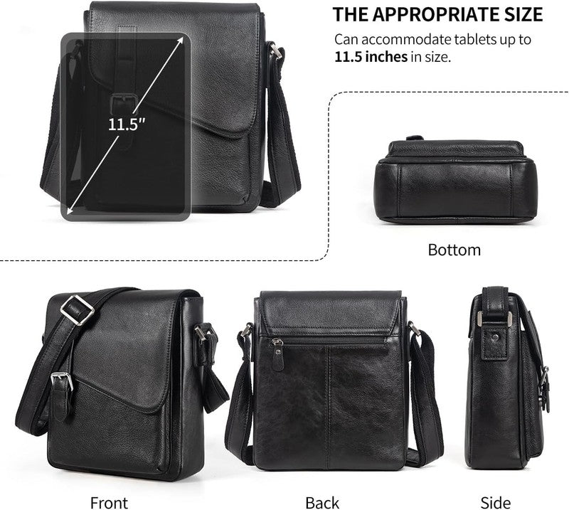 Men's Leather Messenger Crossbody Bag Vintage Waterproof Anti-Theft Casual2
