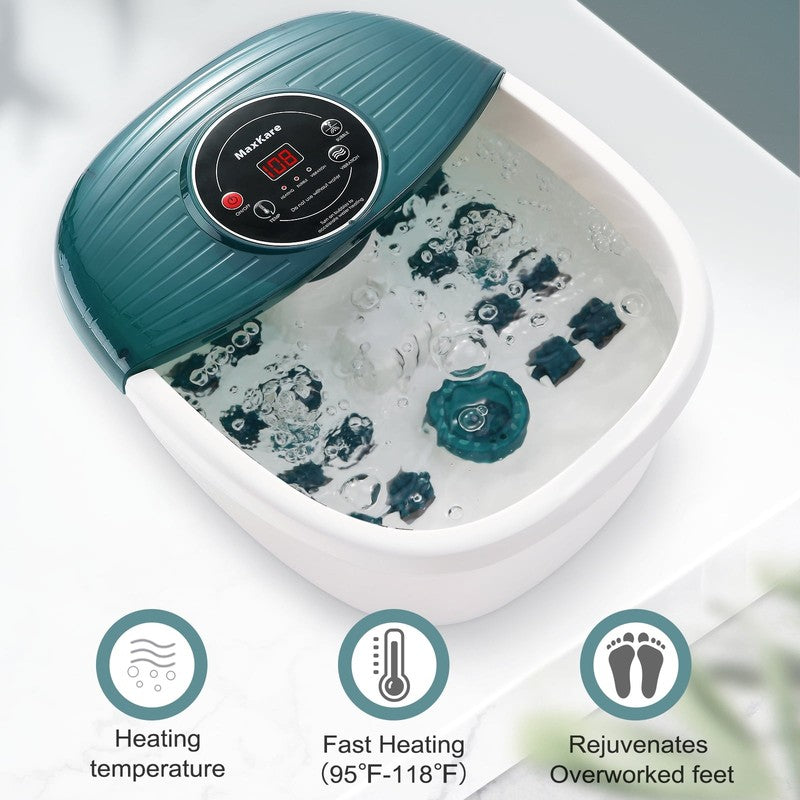 Foot Spa Bath Massager with Heat, Bubbles & Vibration – Green for Relaxation2