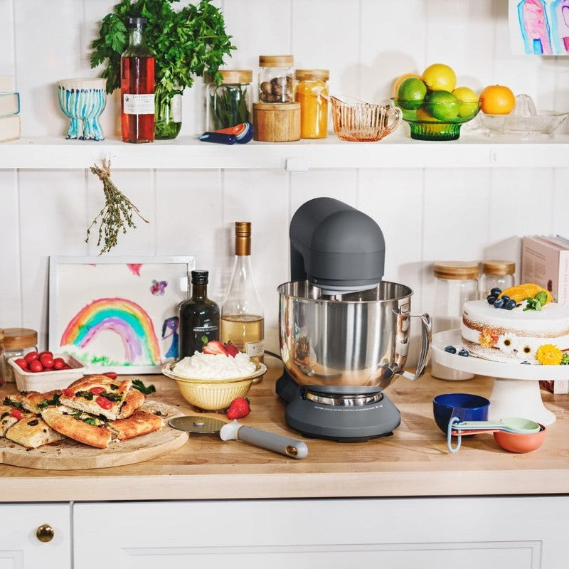 Beautiful 5.3 QT Stand Mixer w/ Flat Beater, Dough Hook by Drew Barrymore Gray1