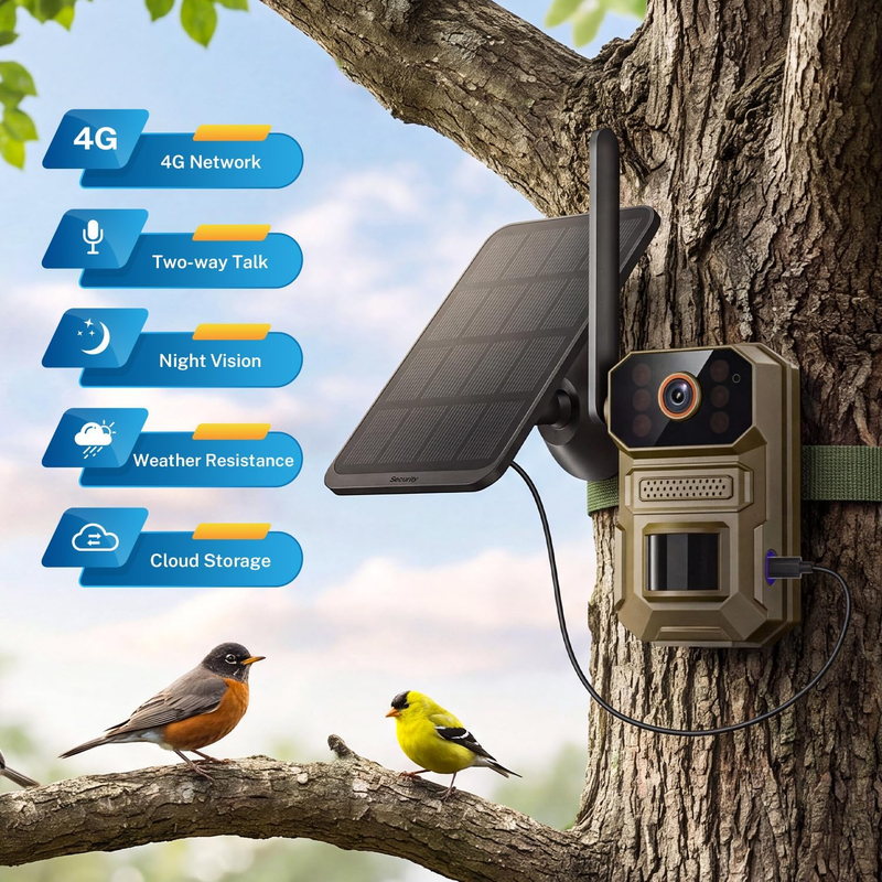 4GLTE Solar Trail Camera 1080P Night Vision Motion IP65 SIM Cellular WildlifeCam1