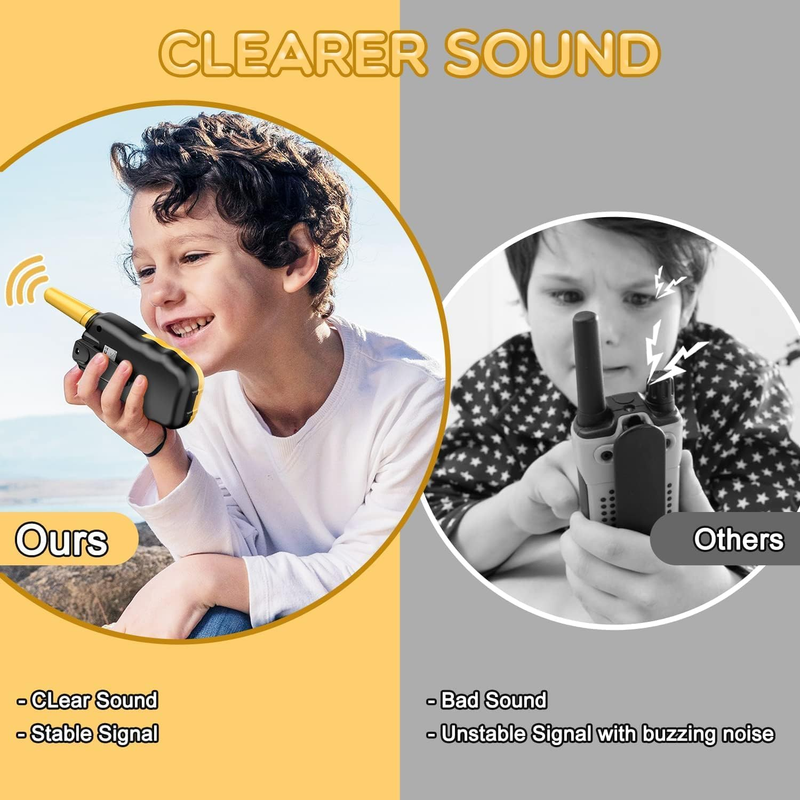 Kids Walkie Talkies Yellow 22 Channel 2 Way Radio 3 Mile Range LCD2