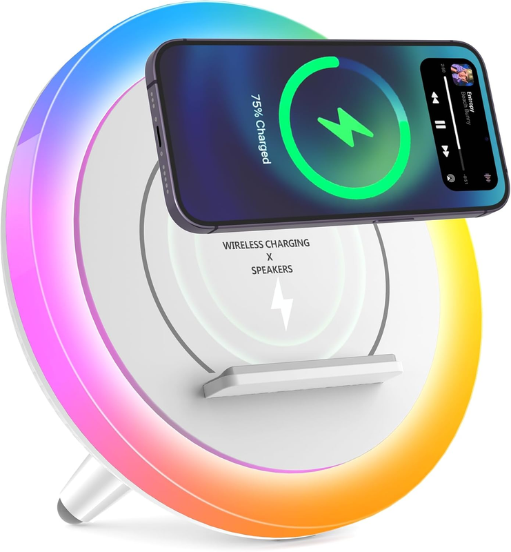 Bluetooth Speaker Night Light, Wireless Charging, Gift for Teen Girls, Modern0