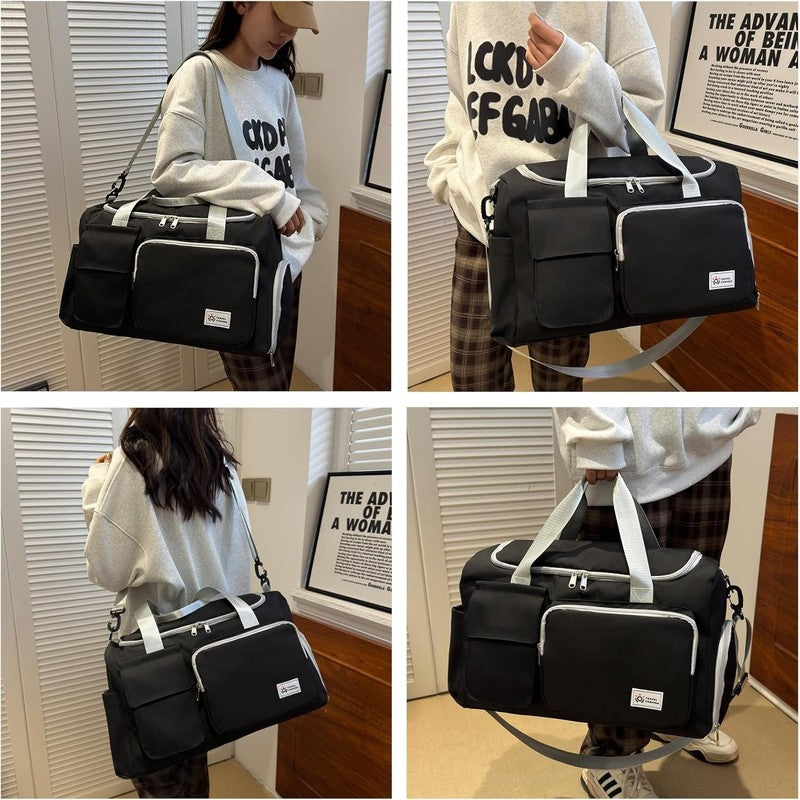 Women Gym Duffle Bag Carry On Travel Weekender w/ Shoe Compartment1