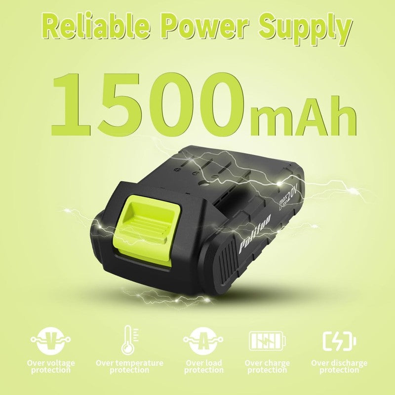 20V Cordless Drill Driver Kit 30Nm 21+1 Torque 2-Speed LED 2 Batteries Green1