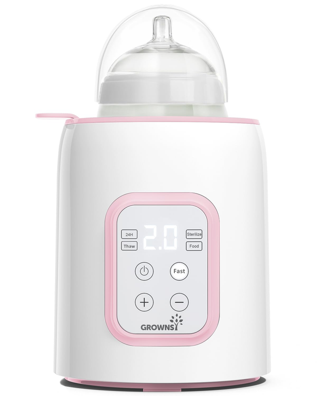 8-in-1 Fast Baby Bottle Warmer w/ Timer, Defrost, Sterilize, Food Heater Pink10