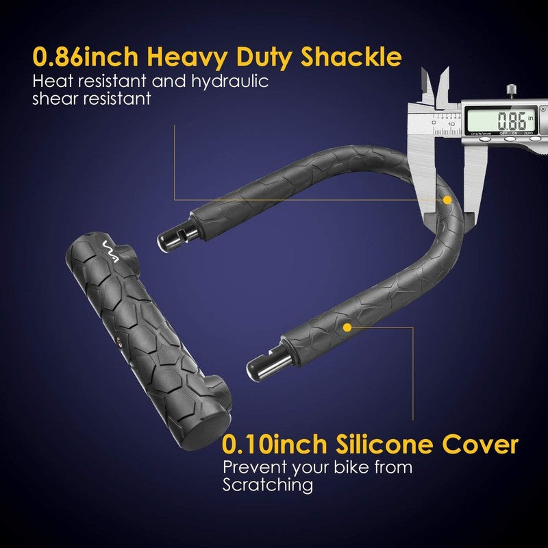 Heavy Duty Bike U Lock 20mm D Lock + 4ft Cable & Mount Bracket Anti-Theft Key1