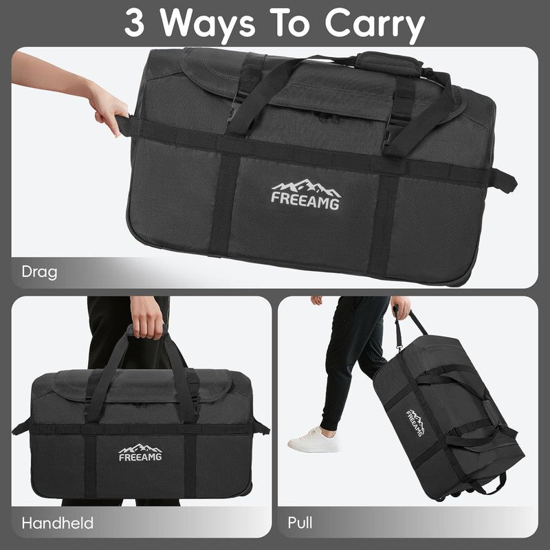 116L Foldable Rolling Duffel Bag 3 Wheels 30" Large Travel Camping3