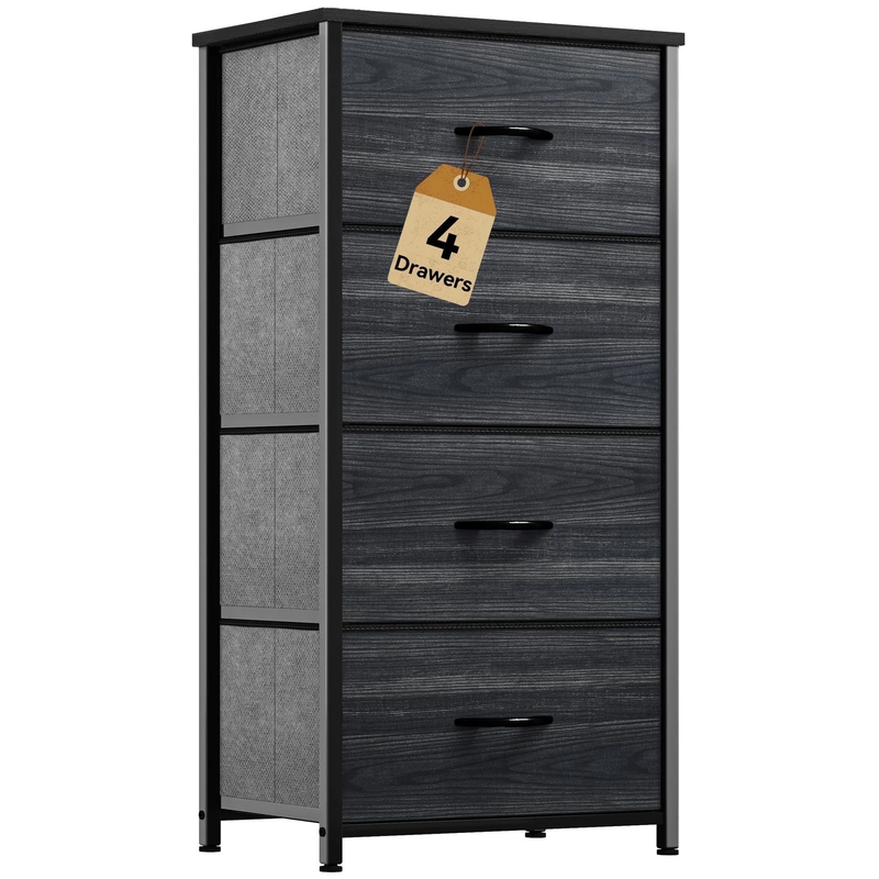 4 Drawers Fabric Dresser for Bedroom, Storage Organizer, Wide Chest of Drawers f8