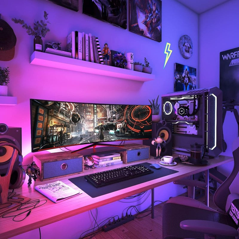 Extra Large Dual Monitor Stand with Storage Drawers for Desk Organization4