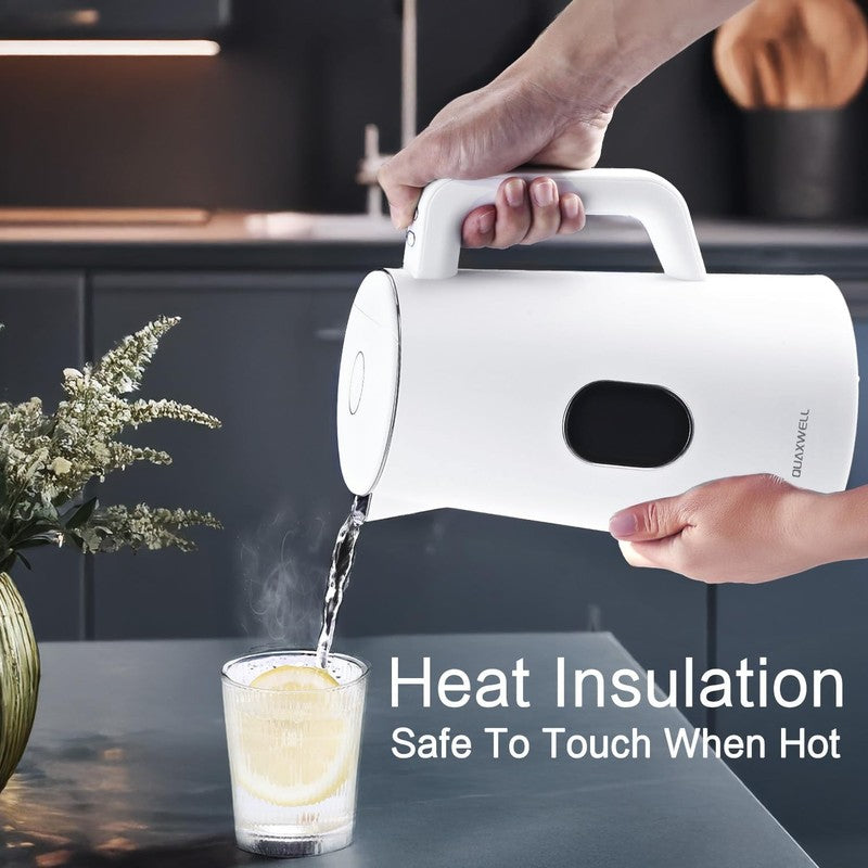Electric Kettle 1.5L Stainless Steel Double Wall 5 Keep Warm Porcelain White6
