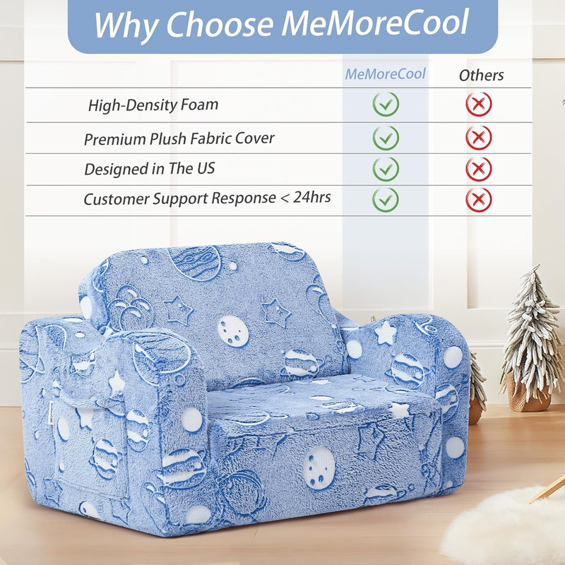 Toddler Glow in the Dark Astronaut Sofa Bed 2 in 1 Fold Out Lounger 1 35