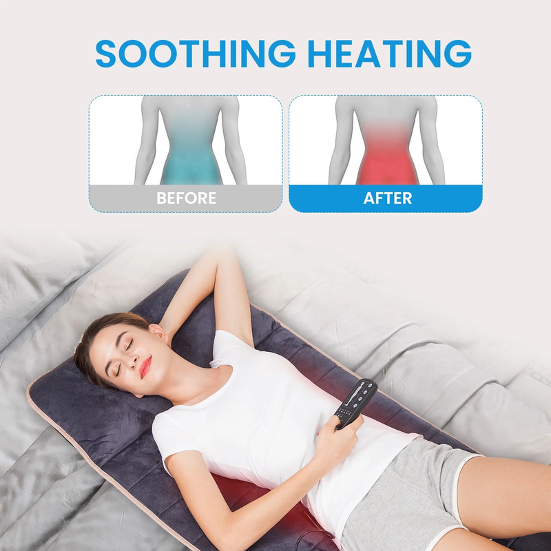 Massage Pad with Heat,Memory Foam Back Massager with Adjustable Intensity, Gift4