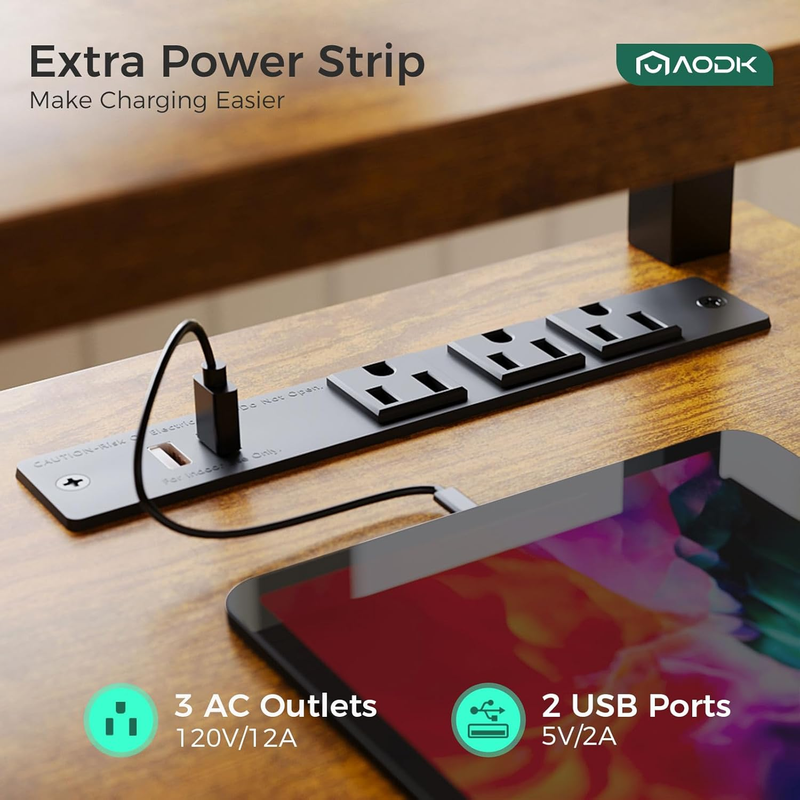 Electric Standing Desk with Drawers & Keyboard Tray, 55 Inch Height Adjustable G5