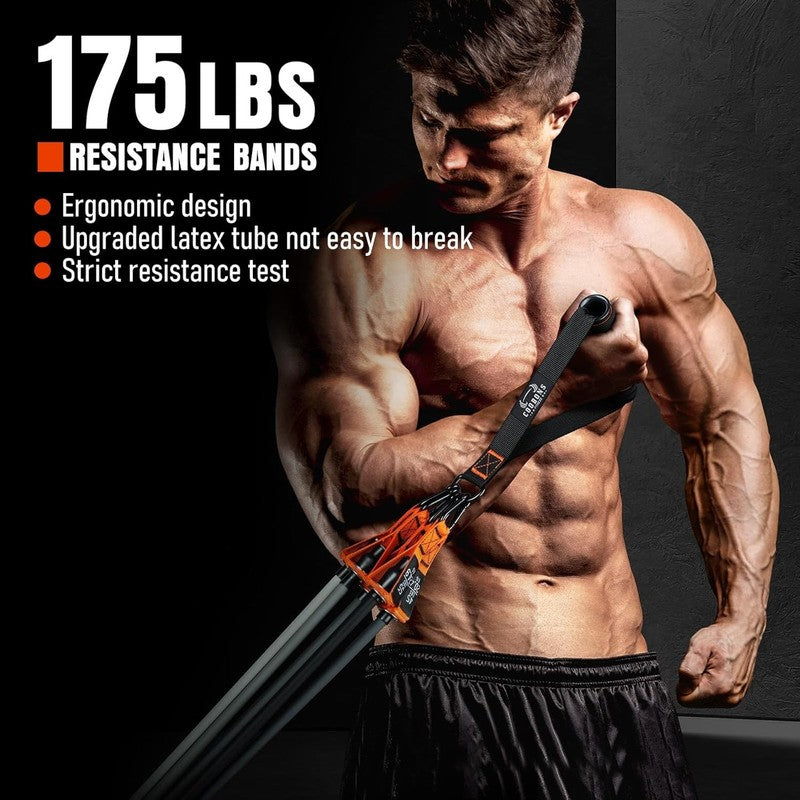 175lb Resistance Bands w/ Handles Door Anchor Ankle Straps Home Gym Workout2
