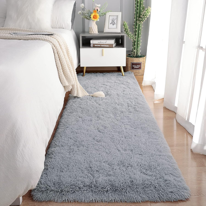 Soft Runner Rugs for Bedroom Living Room Plush Fluffy Rug 2X6 Feet, Shag Furry A10