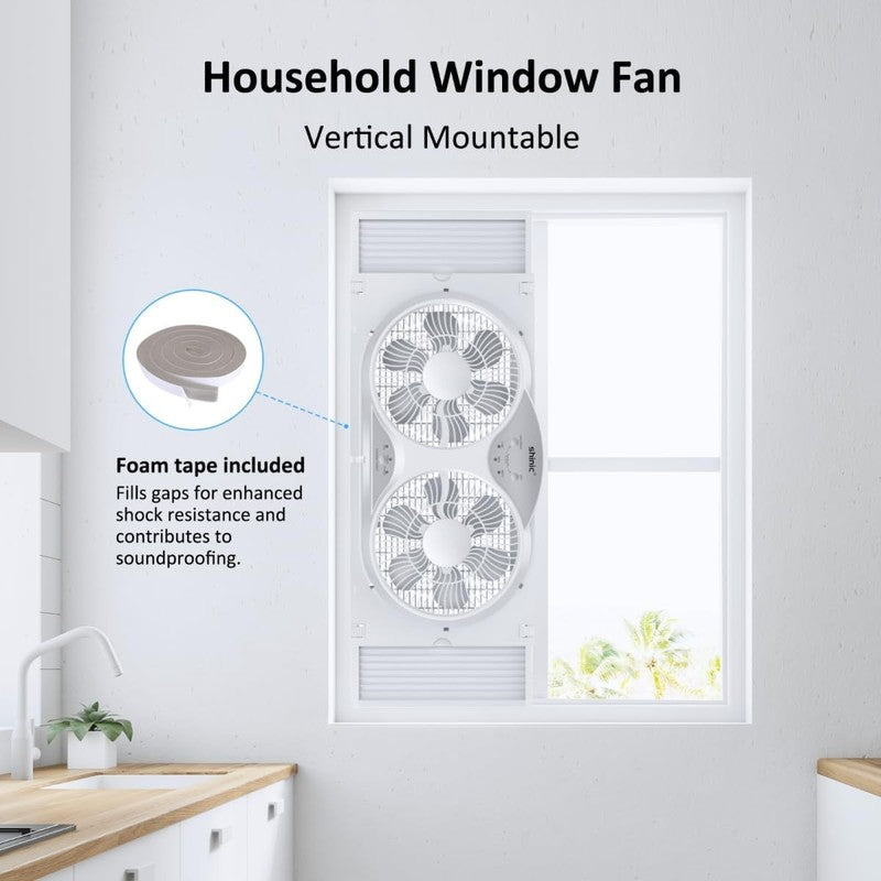 Quiet Reversible Window Fan with Remote Control & Adjustable Width, 9" Blades6