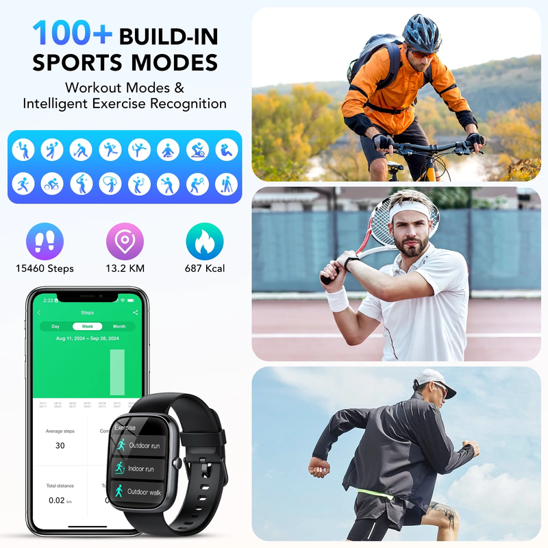 2026 Smart Watch 1.91" HD Android iPhone Call Fitness Tracker IP683