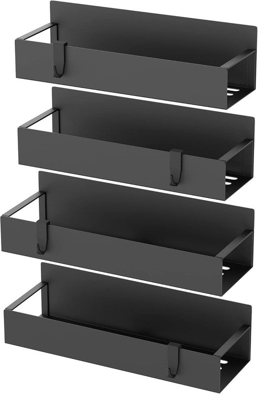 Metal 4 Pack Magnetic Spice Storage Rack Organizer for Refrigerator and Oven, Bl4