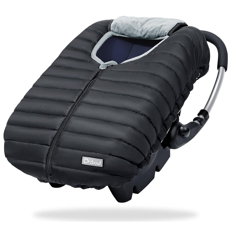 Winter Baby Car Seat Cover, Plush Lined, Waterproof, Universal Fit, Black0