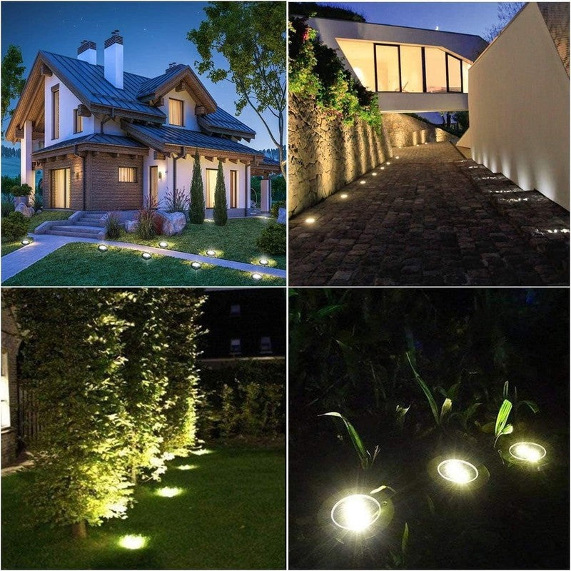 Solar Ground Lights, Waterproof Solar Garden Lights, Upgraded Outdoor Garden Wat6