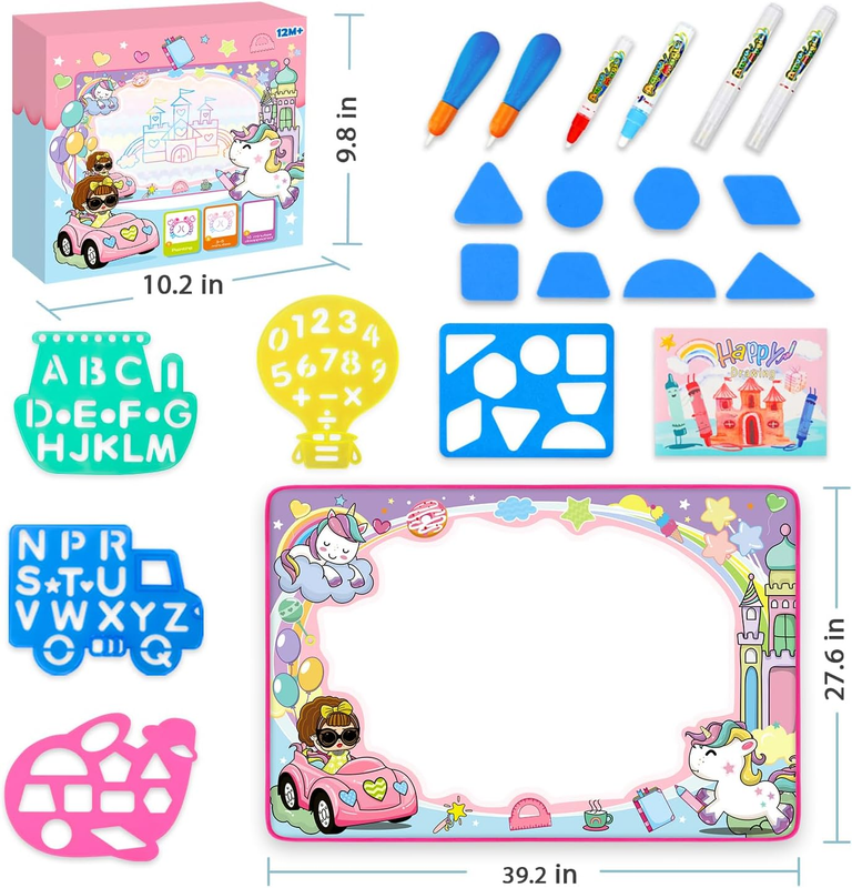 Water Doodle Mat Kids Drawing Painting Toy Magic Pen Educational Mat1
