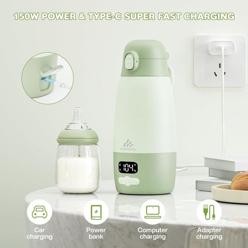 Portable Baby Bottle Warmer 17.8oz Fast Heat Breastmilk Formula4