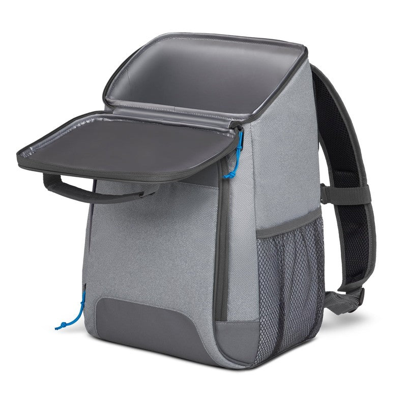 Laguna Soft Sided Cooler Backpack, 24 Can Capacity, Gray Twill with Ibiza Blue5
