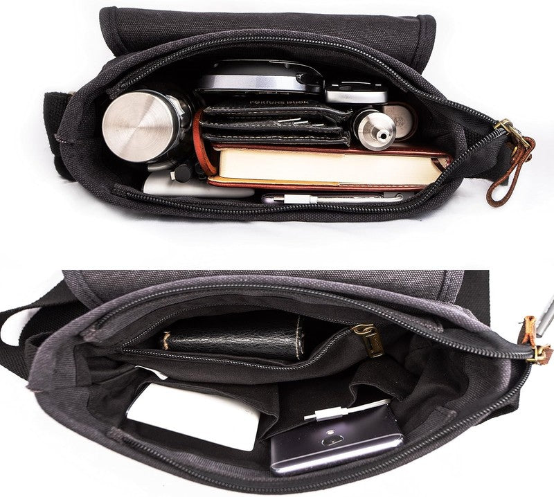 Canvas Messenger Bag Small Crossbody Travel Work Anti Theft Shoulder Phone Bag4