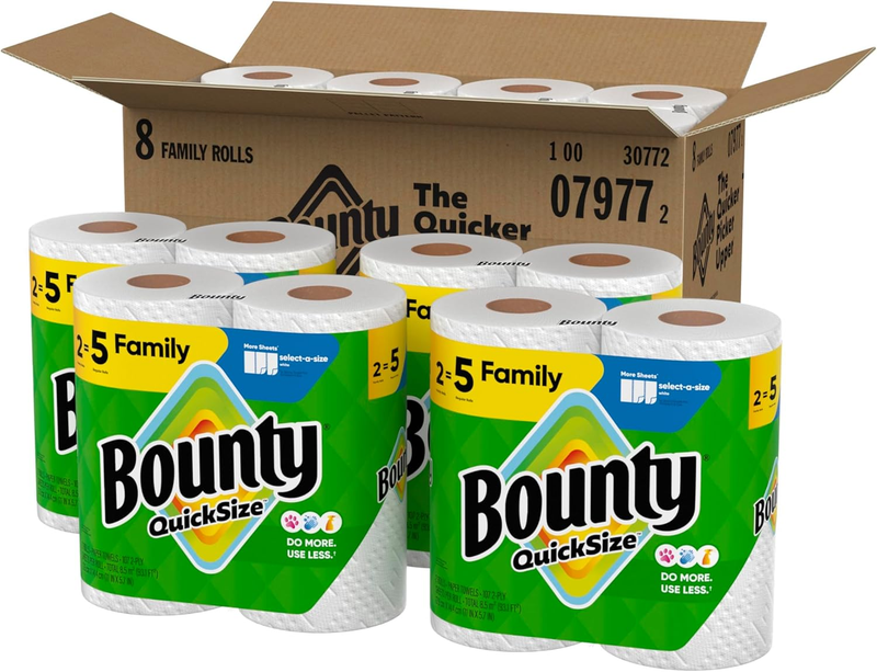 Quick Size Paper Towels White 8 Family Rolls Absorbent Kitchen Tissue8