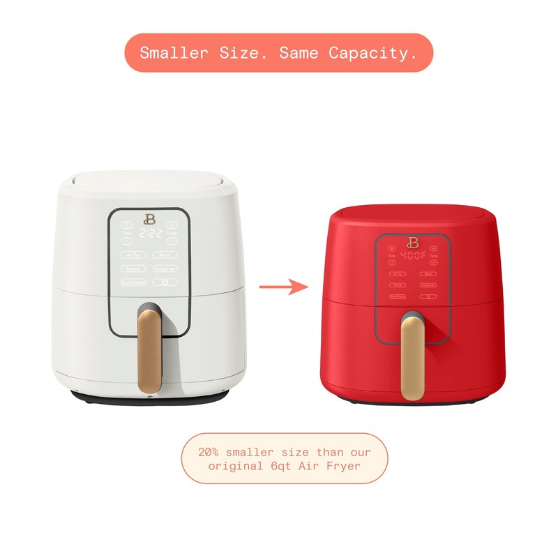 6 Qt Air Fryer w/ Turbocrisp Technology Evergood Ceramic Nonstick Tomato Red3