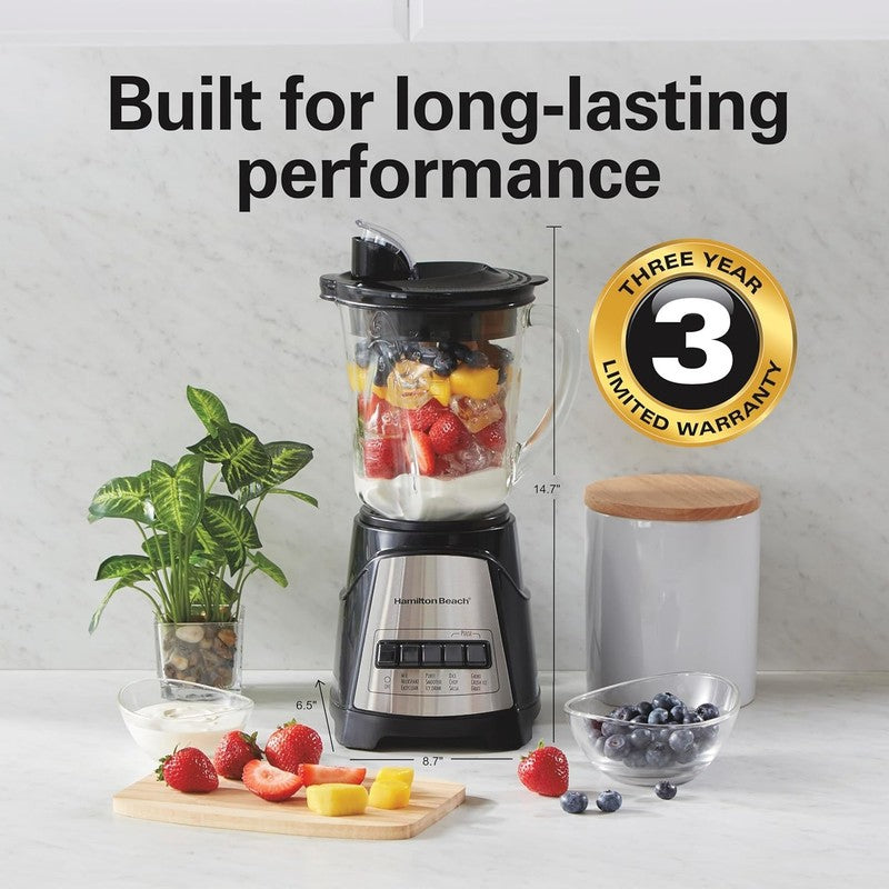 Power Elite Wave Action Blender 700W 40oz Glass Jar 12 Functions Crush Ice Smoot6