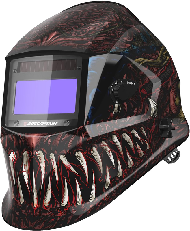 Auto Darkening Welding Helmet Alien True Color 4 Arc Sensor Solar Powered7