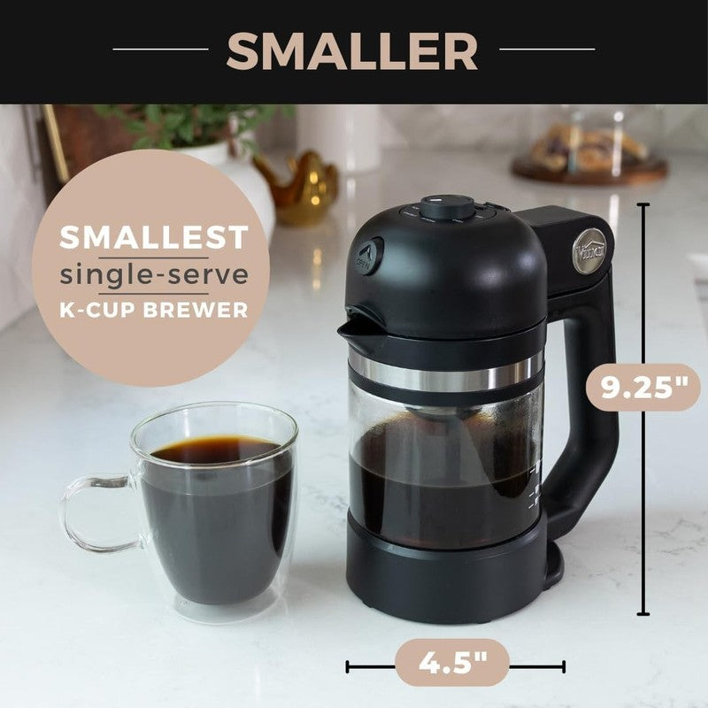 Micro Café Single Serve Coffee Maker K Cup Compatible Glass Carafe White2