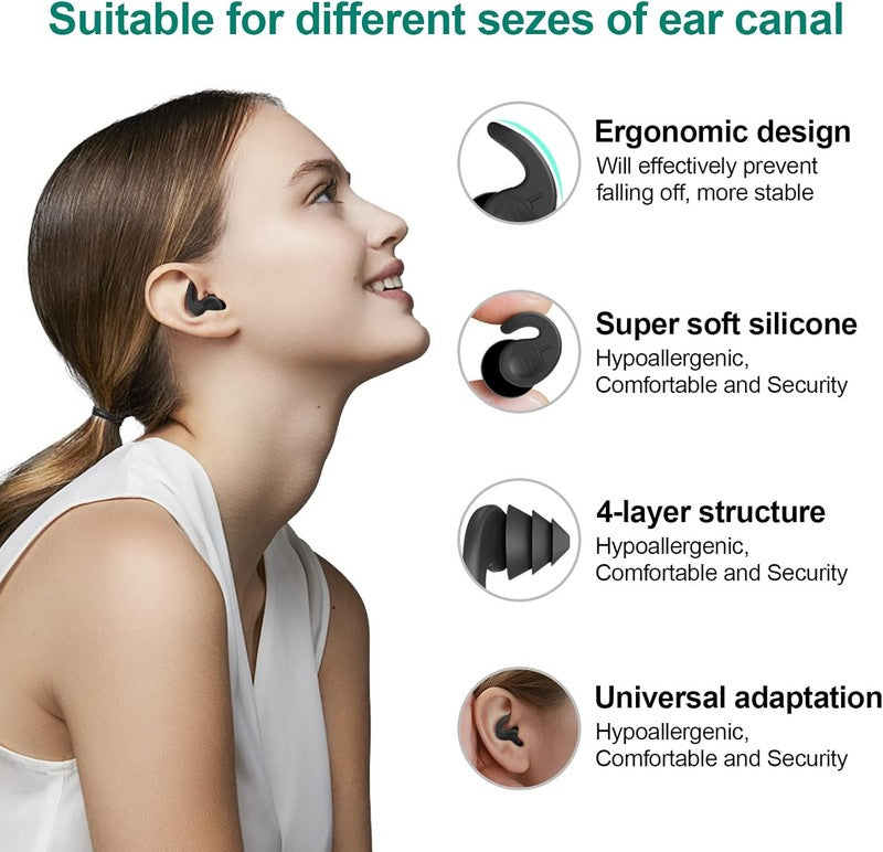 3 Pairs Swimming Ear Plugs Silicone Waterproof Reusable for Swimming Surfing1