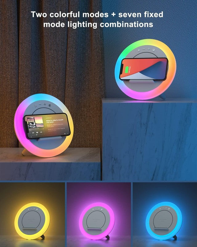 Bluetooth Speaker Night Light, Wireless Charging, Teen Girl Gift, 5W4