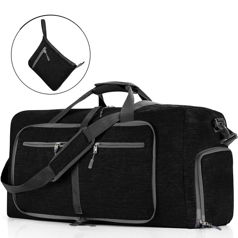 XUEYU Unisex 24"Waterproof Travel Duffel Bag,Black1