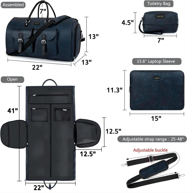 2in1 Garment Duffle Bag 3Pc Set Hanging Suit Travel Carry On5