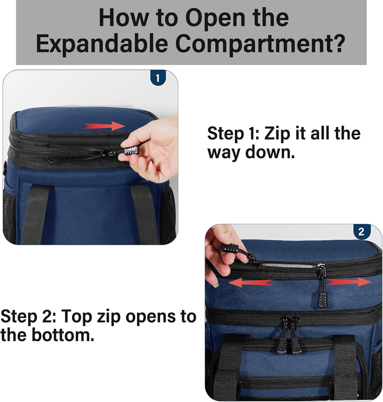 xpandable Tactical Insulated Lunch Box 16L Blue Leakproof Cooler Bag Heavy Duty6