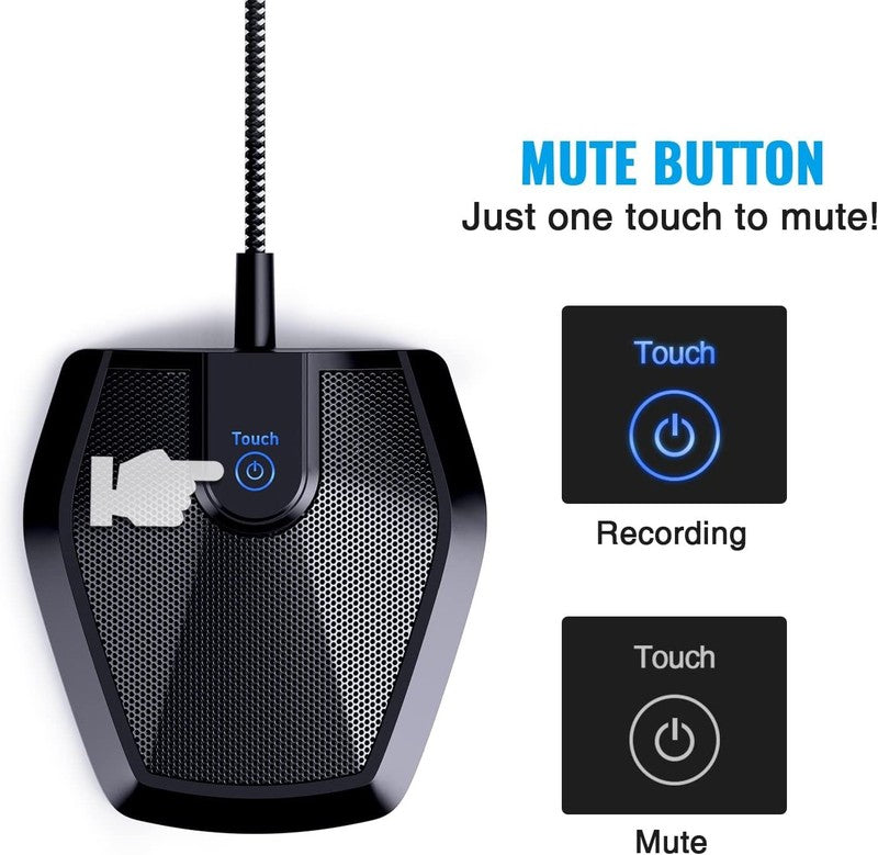 Conference USB Microphone Omnidirectional Condenser PC Mic for Video Class G114