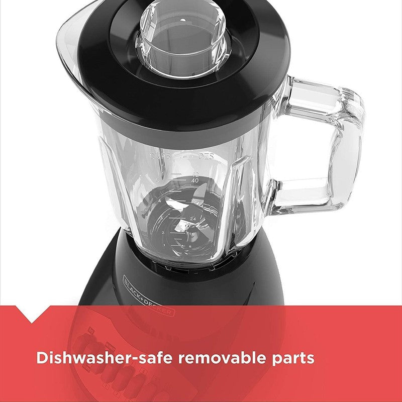 Countertop Blender with 6 Cup Glass Jar, 10 Speed Settings, Black, BL2010BG6