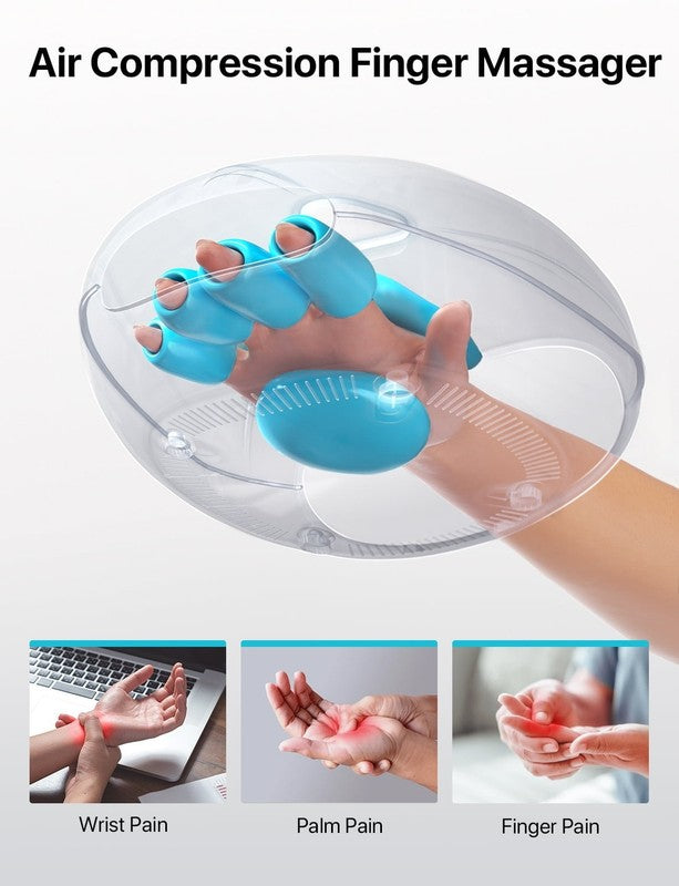 Cordless Hand Massager with Heat, Rechargeable Finger Massager, 3 Compression Le1