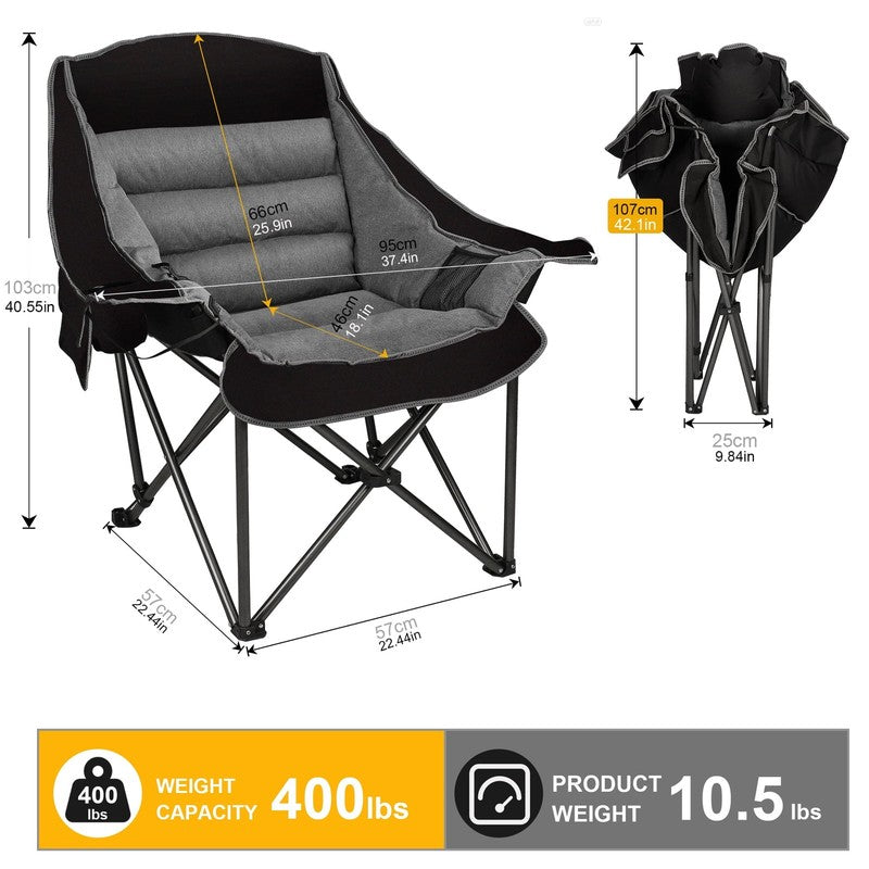 XL Oversized Heated Camping Chairs, W/3 Control Levels for Outdoor Hiking, Picni3